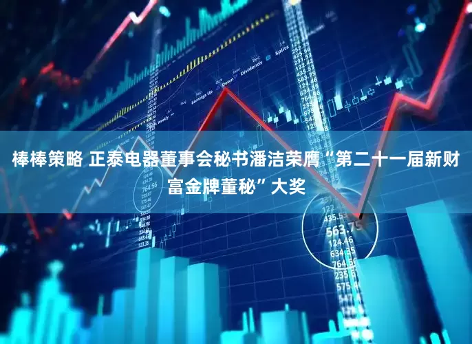 棒棒策略 正泰电器董事会秘书潘洁荣膺“第二十一届新财富金牌董秘”大奖