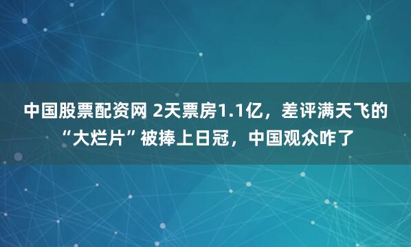 中国股票配资网 2天票房1.1亿，差评满天飞的“大烂片”被捧上日冠，中国观众咋了